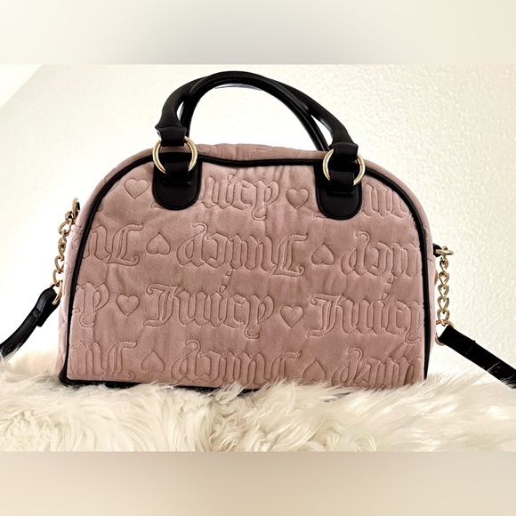 NWT Juicy Couture Vintage Dreams Pink Brown Satchel Bag - Picture 4 of 14